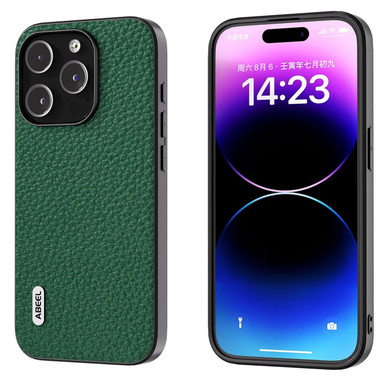 ABEEL Genuine Leather Litchi Texture Phone Case, For iPhone 16 Pro Max, For iPhone 16 Pro��������...