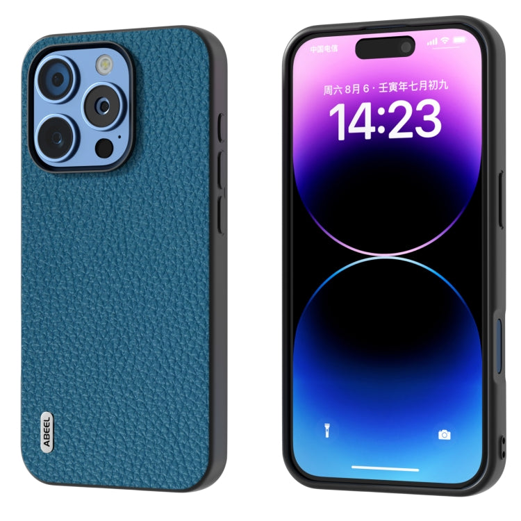 ABEEL Genuine Leather Litchi Texture Phone Case, For iPhone 16 Pro Max, For iPhone 16 Pro��������...