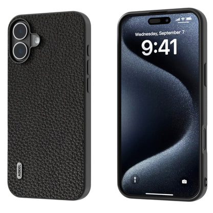 ABEEL Genuine Leather Litchi Texture Phone Case, For iPhone 16 Pro Max, For iPhone 16 Pro��������...