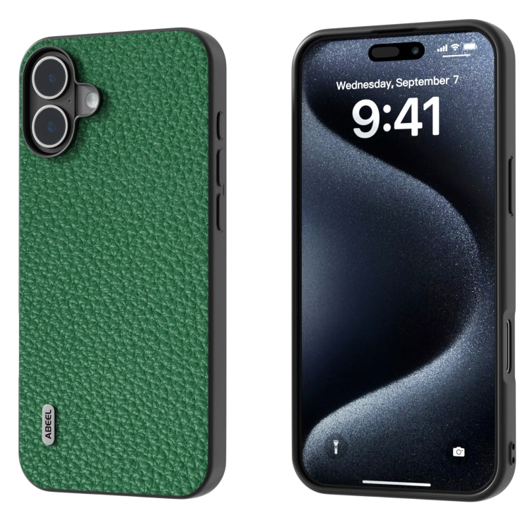 ABEEL Genuine Leather Litchi Texture Phone Case, For iPhone 16 Pro Max, For iPhone 16 Pro��������...