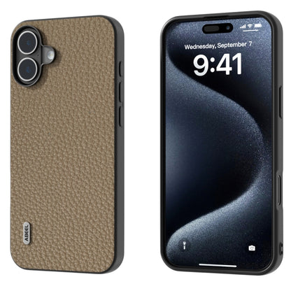 ABEEL Genuine Leather Litchi Texture Phone Case, For iPhone 16 Pro Max, For iPhone 16 Pro��������...