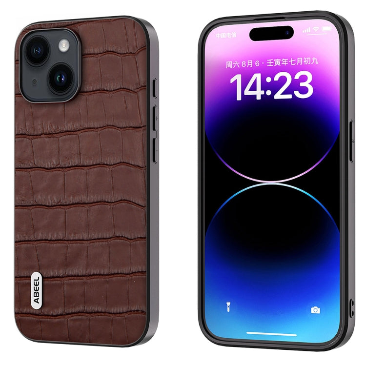 ABEEL Crocodile Texture Genuine Leather Phone Case, For iPhone 16 Pro Max, For iPhone 16 Pro�����...