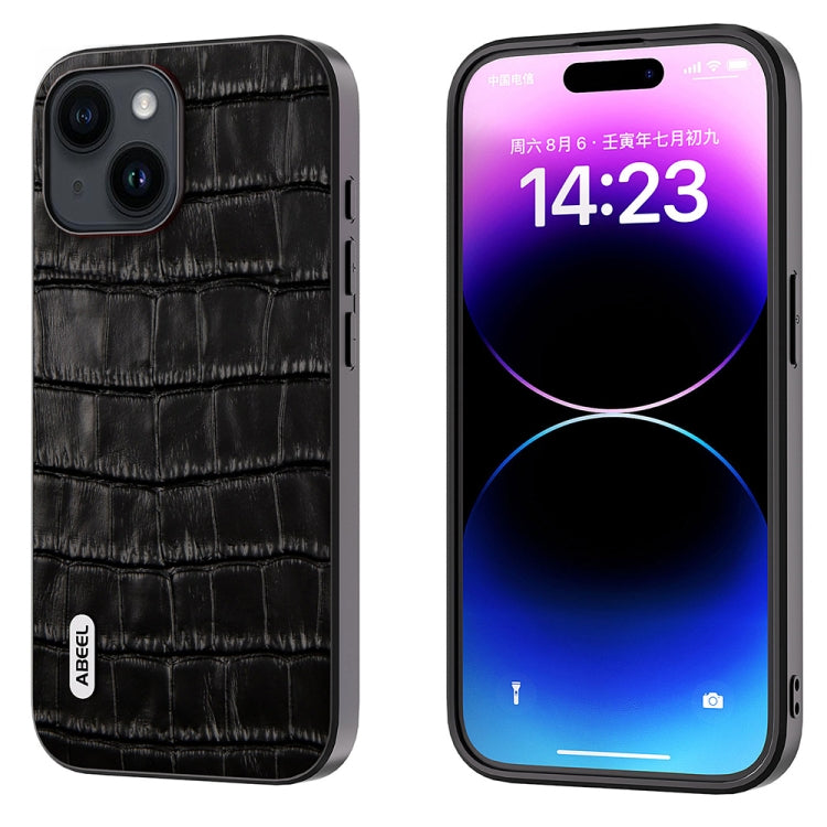 ABEEL Crocodile Texture Genuine Leather Phone Case, For iPhone 16 Pro Max, For iPhone 16 Pro�����...