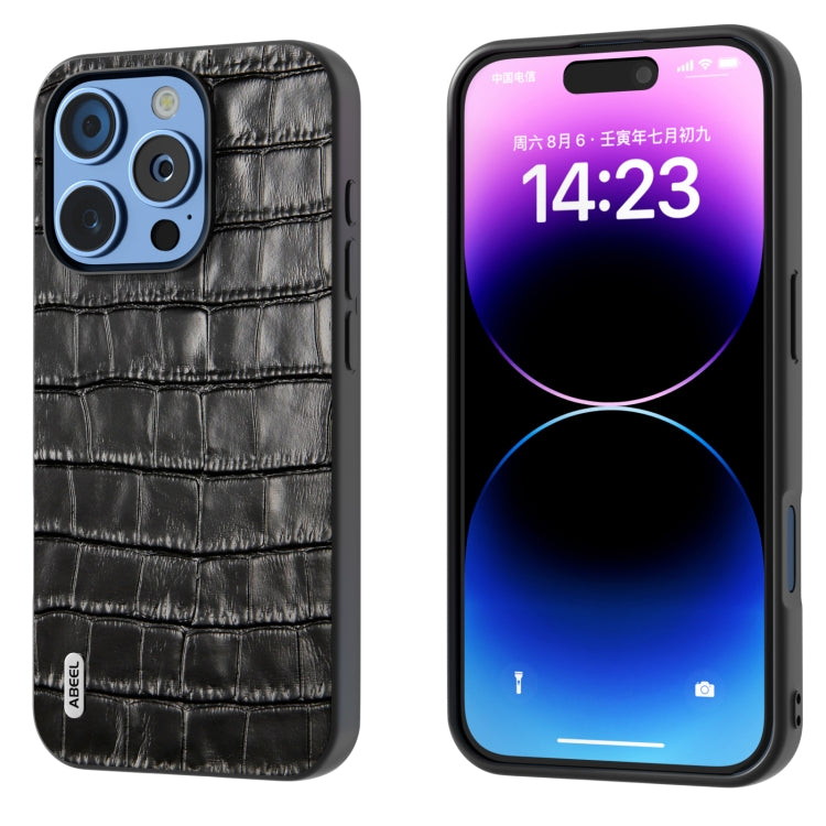 ABEEL Crocodile Texture Genuine Leather Phone Case, For iPhone 16 Pro Max, For iPhone 16 Pro�����...