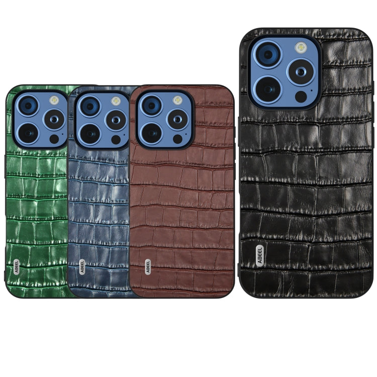 ABEEL Crocodile Texture Genuine Leather Phone Case, For iPhone 16 Pro Max, For iPhone 16 Pro�����...