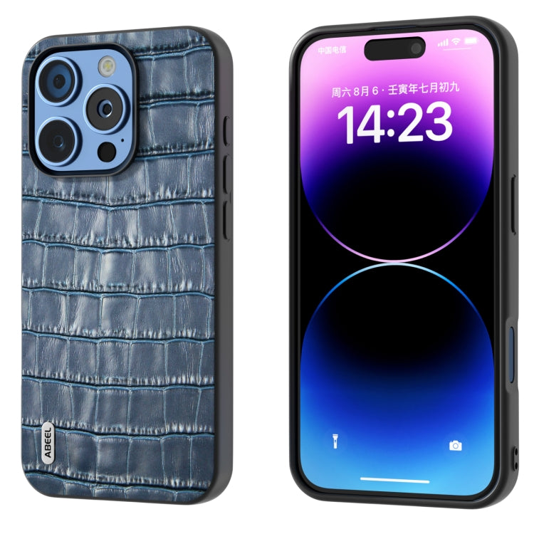 ABEEL Crocodile Texture Genuine Leather Phone Case, For iPhone 16 Pro Max, For iPhone 16 Pro�����...