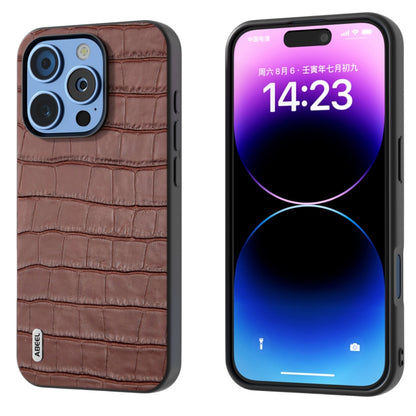 ABEEL Crocodile Texture Genuine Leather Phone Case, For iPhone 16 Pro Max, For iPhone 16 Pro�����...