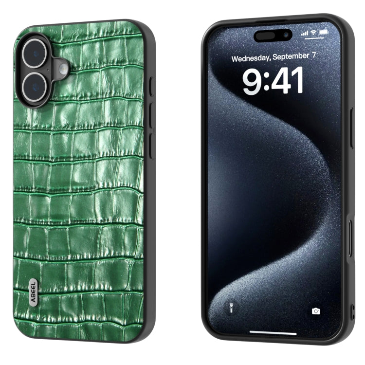 ABEEL Crocodile Texture Genuine Leather Phone Case, For iPhone 16 Pro Max, For iPhone 16 Pro�����...