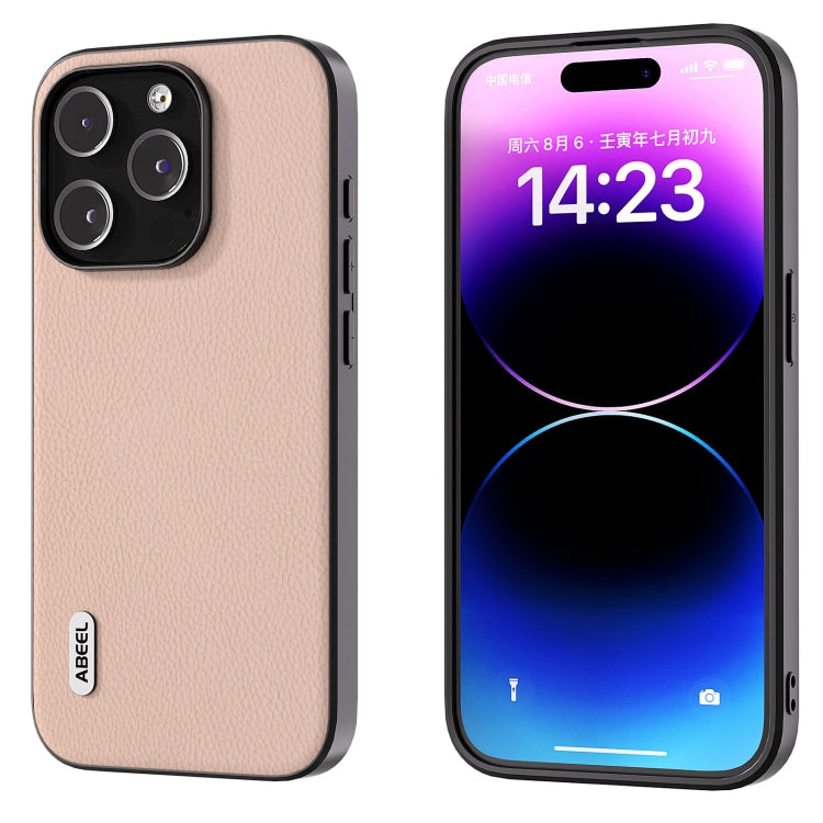 ABEEL Genuine Leather + PC Litchi Texture Phone Case, For iPhone 16 Pro Max, For iPhone 16 Pro���...
