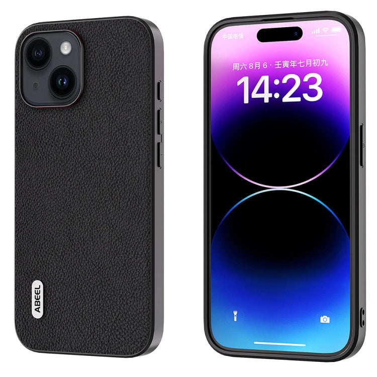ABEEL Genuine Leather + PC Litchi Texture Phone Case, For iPhone 16 Pro Max, For iPhone 16 Pro���...