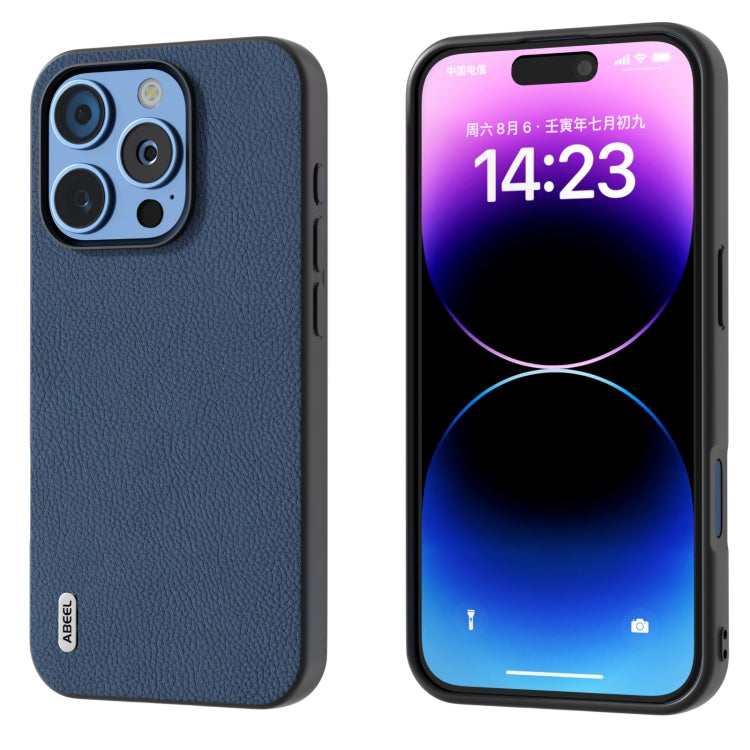 ABEEL Genuine Leather + PC Litchi Texture Phone Case, For iPhone 16 Pro Max, For iPhone 16 Pro���...