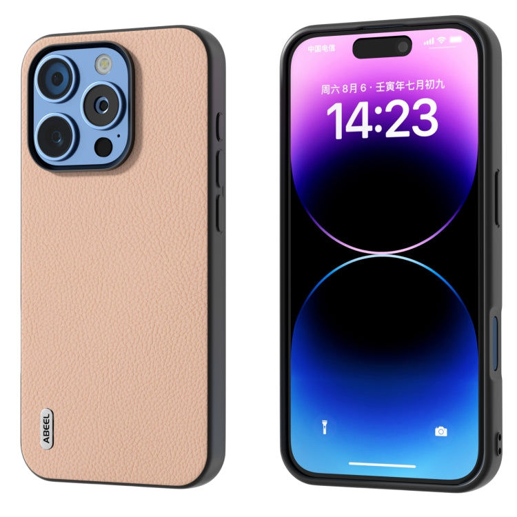 ABEEL Genuine Leather + PC Litchi Texture Phone Case, For iPhone 16 Pro Max, For iPhone 16 Pro���...