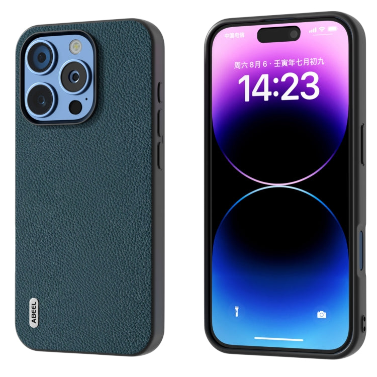 ABEEL Genuine Leather + PC Litchi Texture Phone Case, For iPhone 16 Pro Max, For iPhone 16 Pro���...
