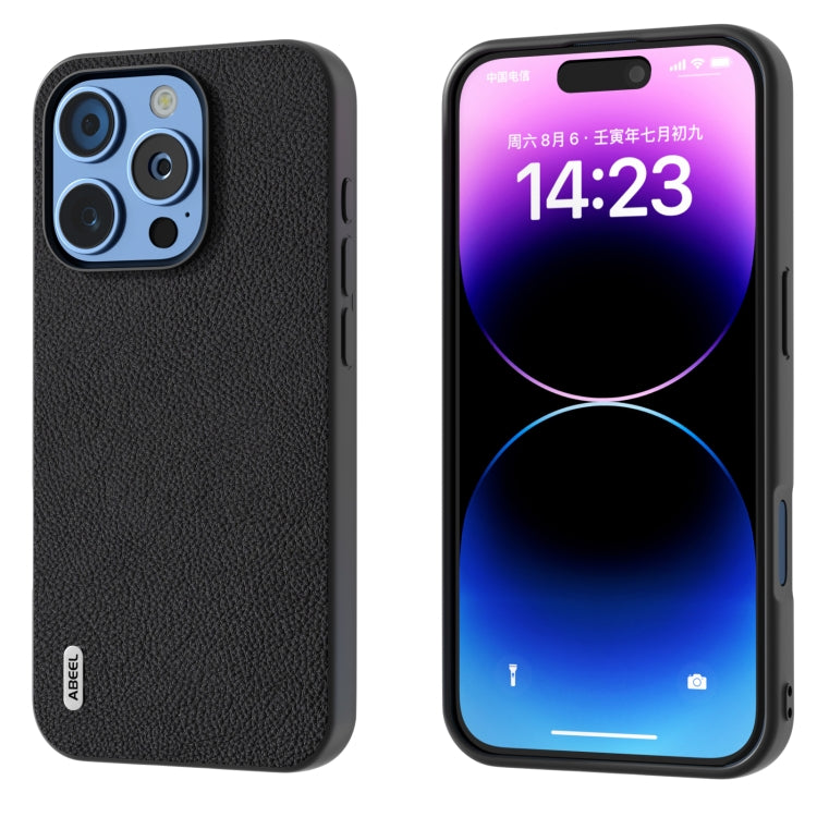 ABEEL Genuine Leather + PC Litchi Texture Phone Case, For iPhone 16 Pro Max, For iPhone 16 Pro���...