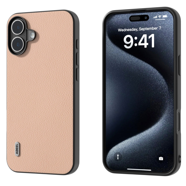 ABEEL Genuine Leather + PC Litchi Texture Phone Case, For iPhone 16 Pro Max, For iPhone 16 Pro���...