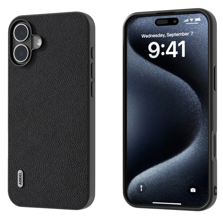 ABEEL Genuine Leather + PC Litchi Texture Phone Case, For iPhone 16 Pro Max, For iPhone 16 Pro���...