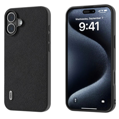 ABEEL Genuine Leather + PC Litchi Texture Phone Case, For iPhone 16 Pro Max, For iPhone 16 Pro���...
