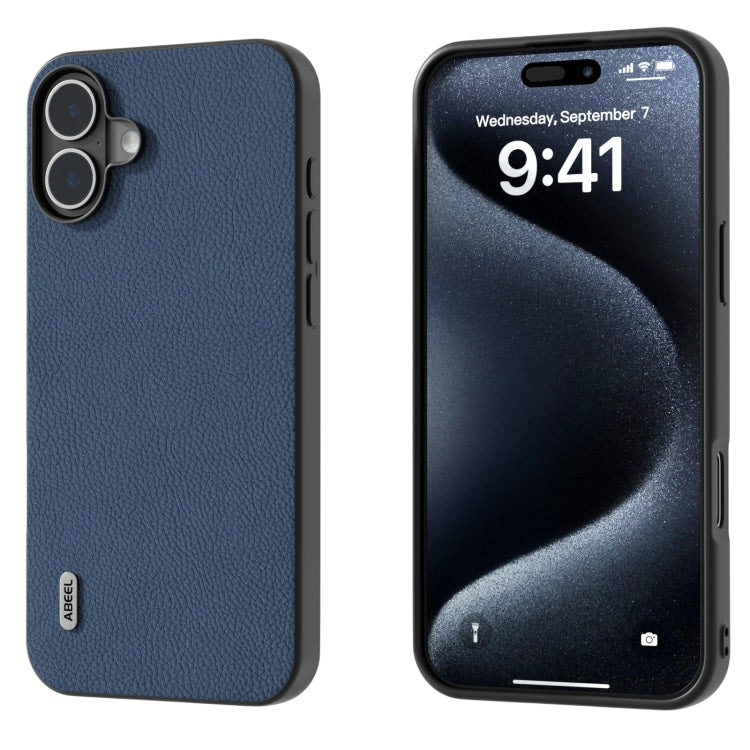 ABEEL Genuine Leather + PC Litchi Texture Phone Case, For iPhone 16 Pro Max, For iPhone 16 Pro���...