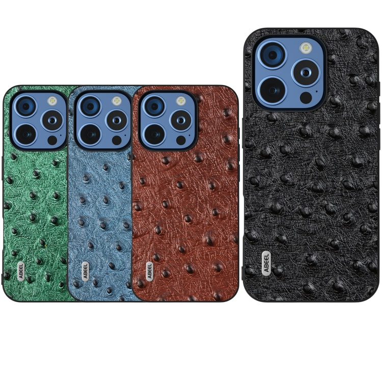 ABEEL Genuine Leather Ostrich Texture Phone Case
