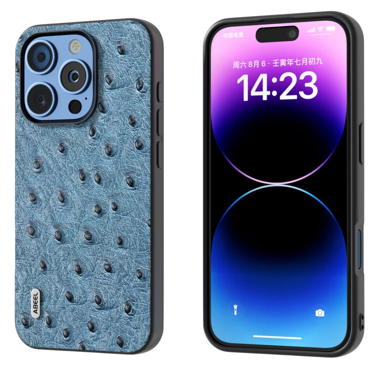 ABEEL Genuine Leather Ostrich Texture Phone Case