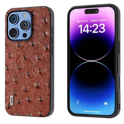 ABEEL Genuine Leather Ostrich Texture Phone Case