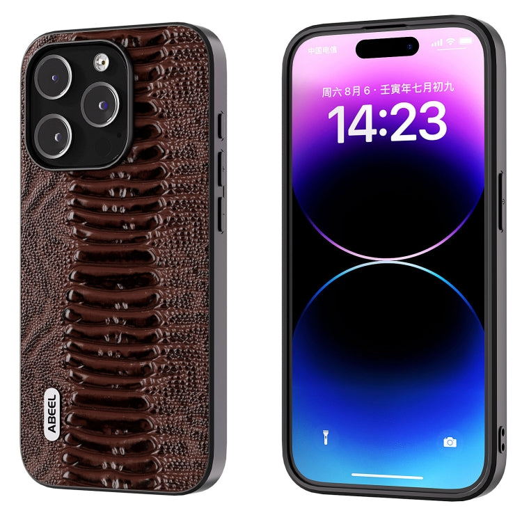 ABEEL Genuine Leather Weilai Series Phone Case, For iPhone 16 Pro Max, For iPhone 16 Pro���������...