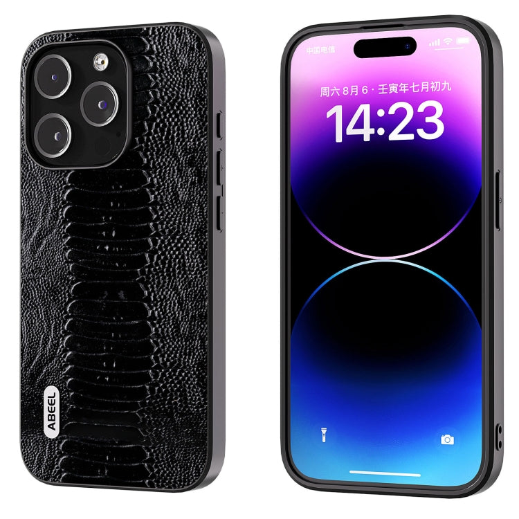 ABEEL Genuine Leather Weilai Series Phone Case, For iPhone 16 Pro Max, For iPhone 16 Pro���������...