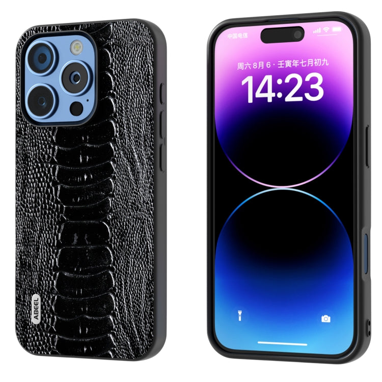 ABEEL Genuine Leather Weilai Series Phone Case, For iPhone 16 Pro Max, For iPhone 16 Pro���������...