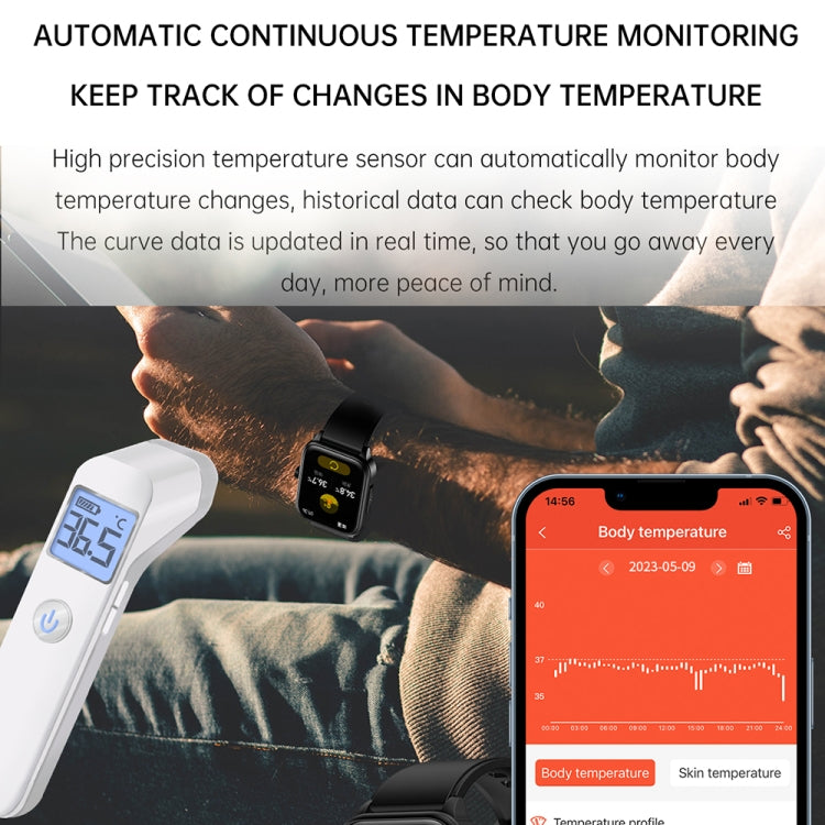 ET540 1.91 inch IP67 Waterproof Silicone Band Smart Watch, Support ECG / Non-invasive Blood Gluco...