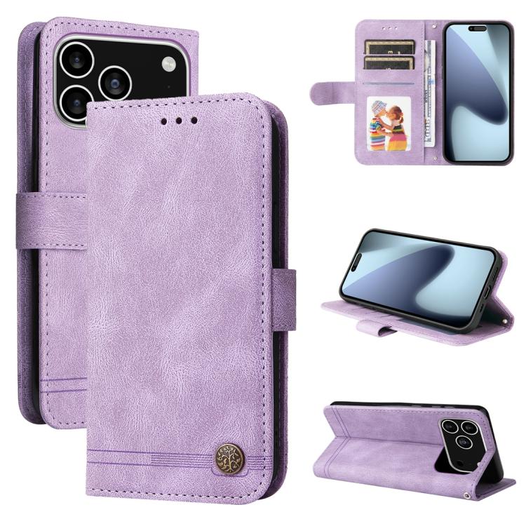 Skin Feel Life Tree Leather Phone Case