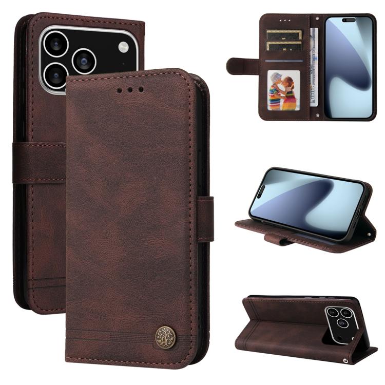 Skin Feel Life Tree Leather Phone Case