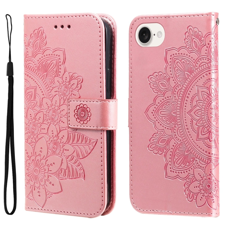 Seven-petal Flowers Embossing Leather Phone Case