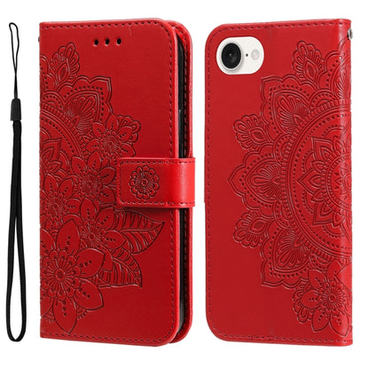 Seven-petal Flowers Embossing Leather Phone Case