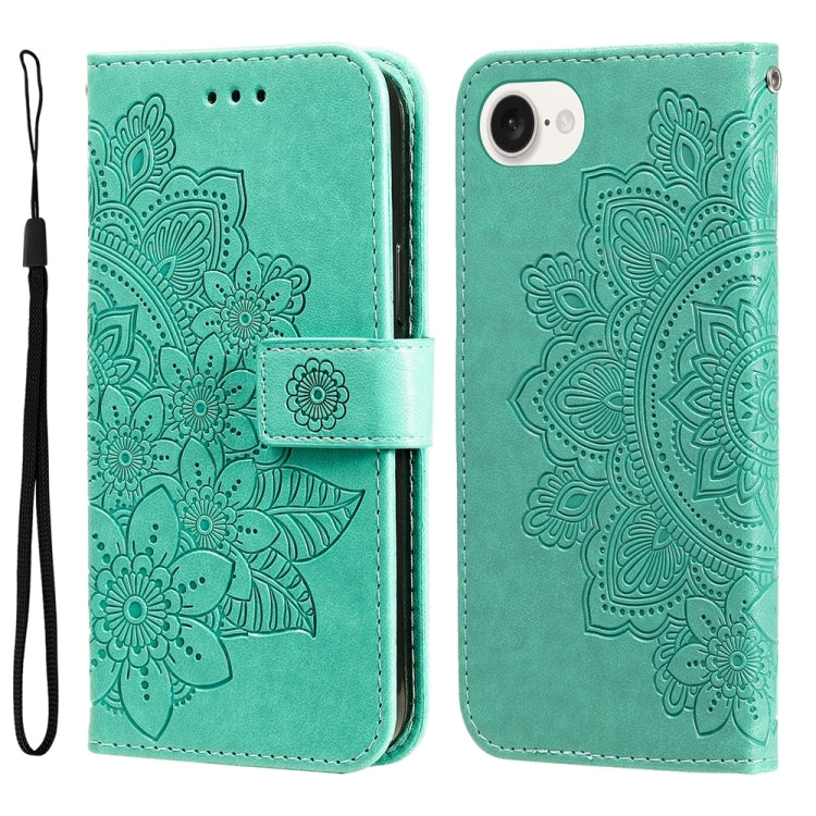 Seven-petal Flowers Embossing Leather Phone Case