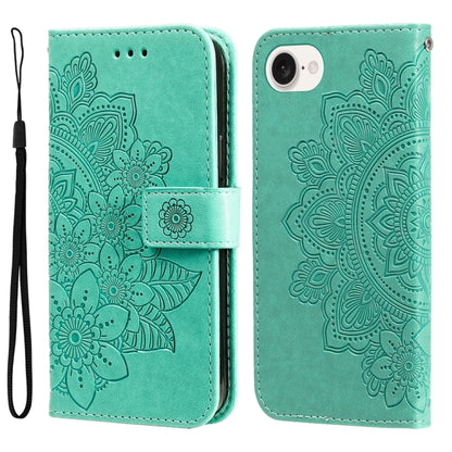 Seven-petal Flowers Embossing Leather Phone Case