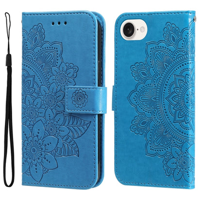 Seven-petal Flowers Embossing Leather Phone Case