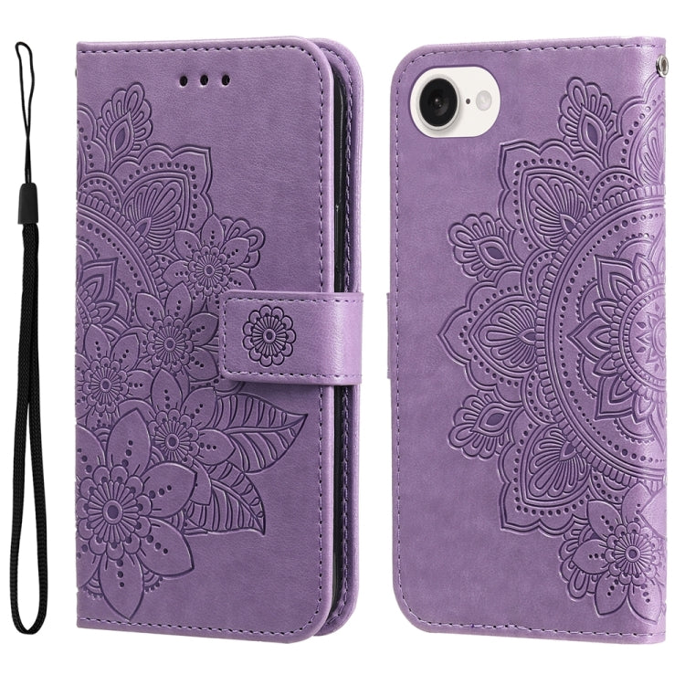 Seven-petal Flowers Embossing Leather Phone Case