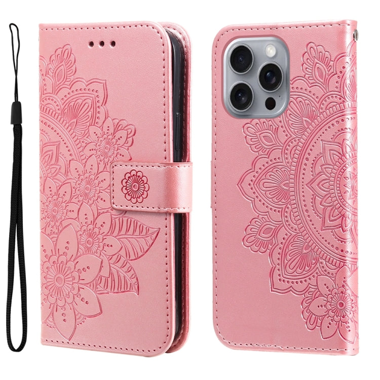 Seven-petal Flowers Embossing Leather Phone Case