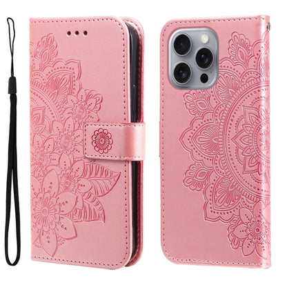 Seven-petal Flowers Embossing Leather Phone Case