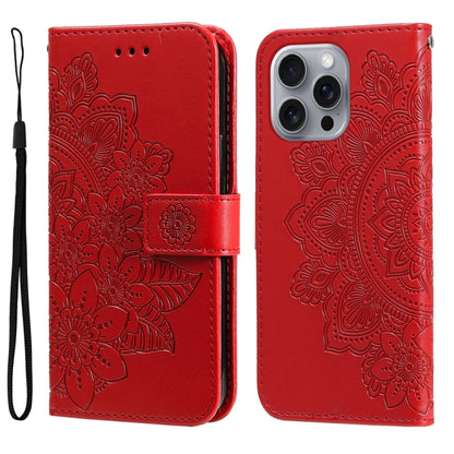 Seven-petal Flowers Embossing Leather Phone Case