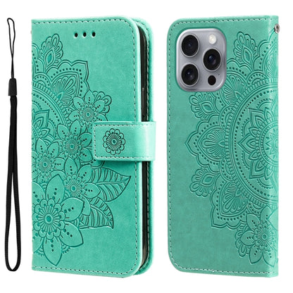 Seven-petal Flowers Embossing Leather Phone Case