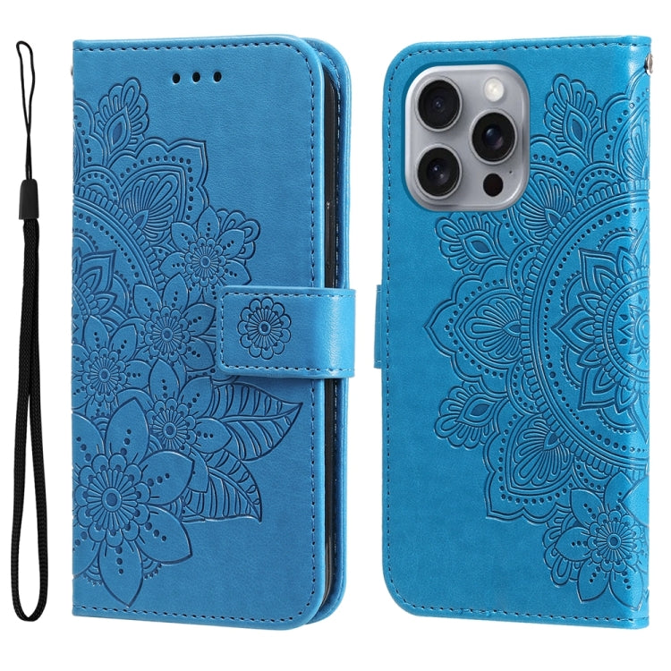 Seven-petal Flowers Embossing Leather Phone Case