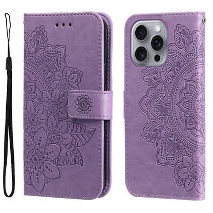 Seven-petal Flowers Embossing Leather Phone Case