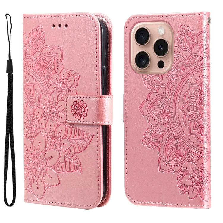 Seven-petal Flowers Embossing Leather Phone Case