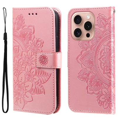 Seven-petal Flowers Embossing Leather Phone Case
