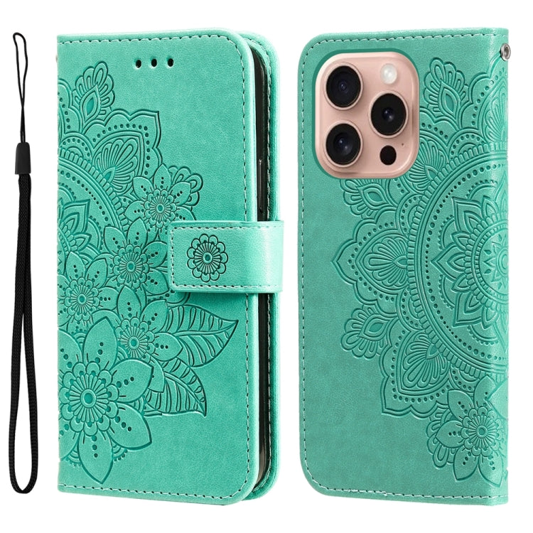 Seven-petal Flowers Embossing Leather Phone Case