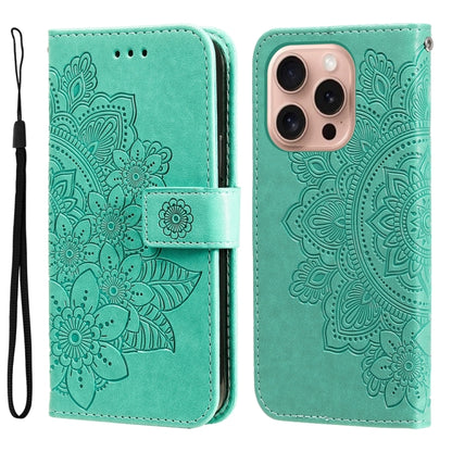 Seven-petal Flowers Embossing Leather Phone Case