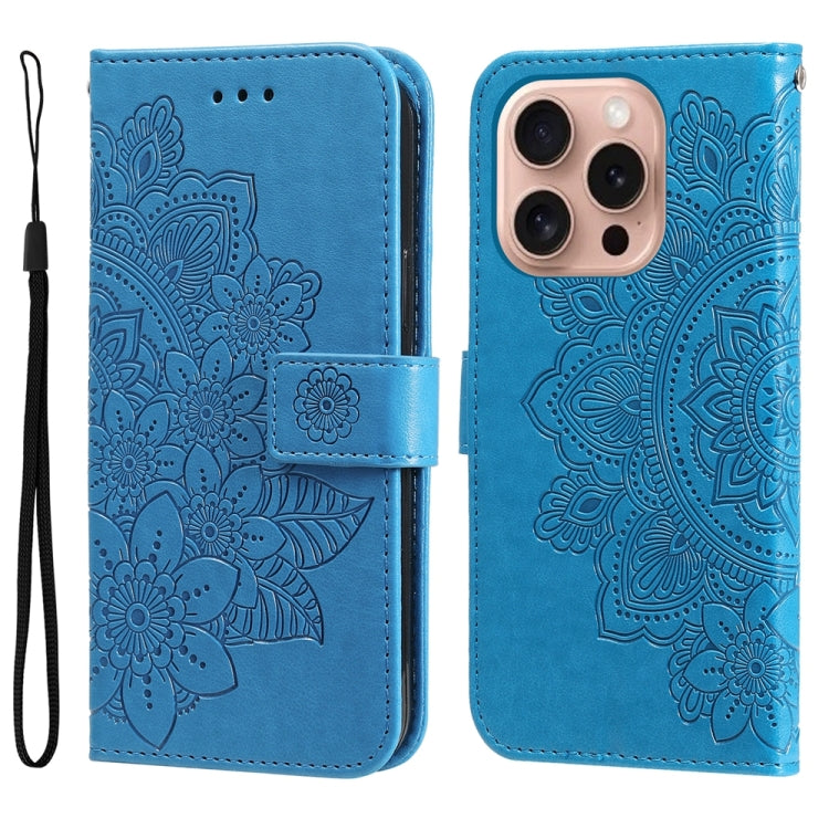 Seven-petal Flowers Embossing Leather Phone Case