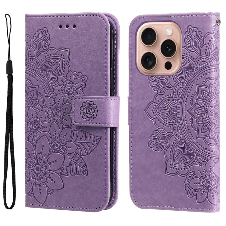 Seven-petal Flowers Embossing Leather Phone Case
