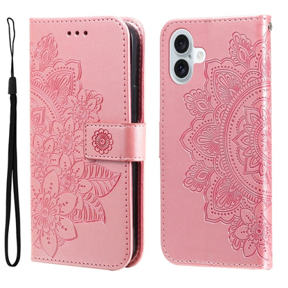 Seven-petal Flowers Embossing Leather Phone Case